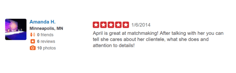 Yelp Testimonial For April Davis